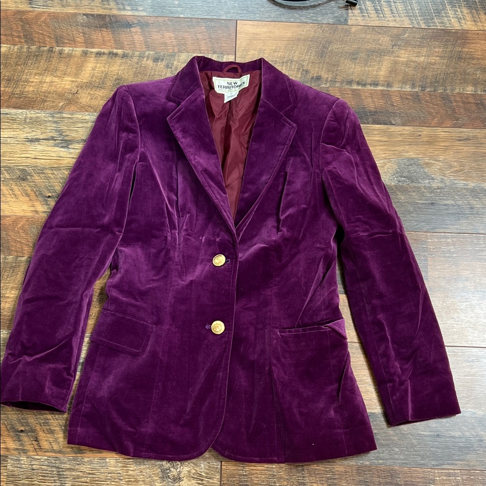 New Territories made in Japan purple velvet blazer